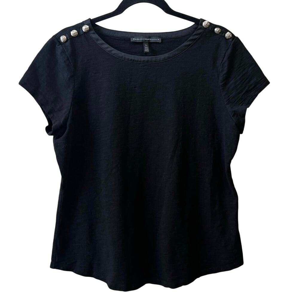 Black Women's Top with Button Detail